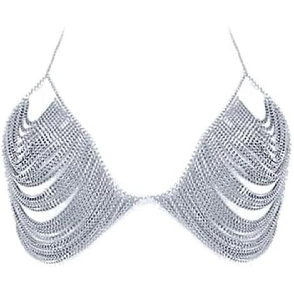 Women's Sexy Body Chain Multi layer Chest Chain Fashion Bra Chain Festival